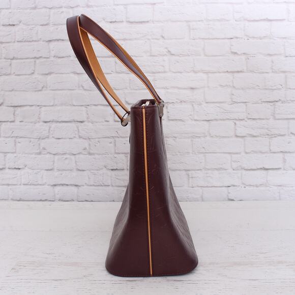 Louis Vuitton Stockton Purple Matte Vernis Satchel Shoulder Handbag Purse A4999 - Picture 7 of 10